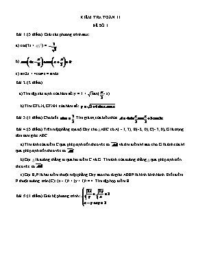 Kiểm tra Toán 11 - Đề 1, 2